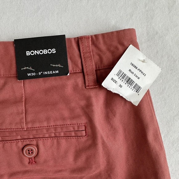 Bonobos Men's Shorts Stretch Washed Chino Coral 30 x 9 NEW - Picture 5 of 7